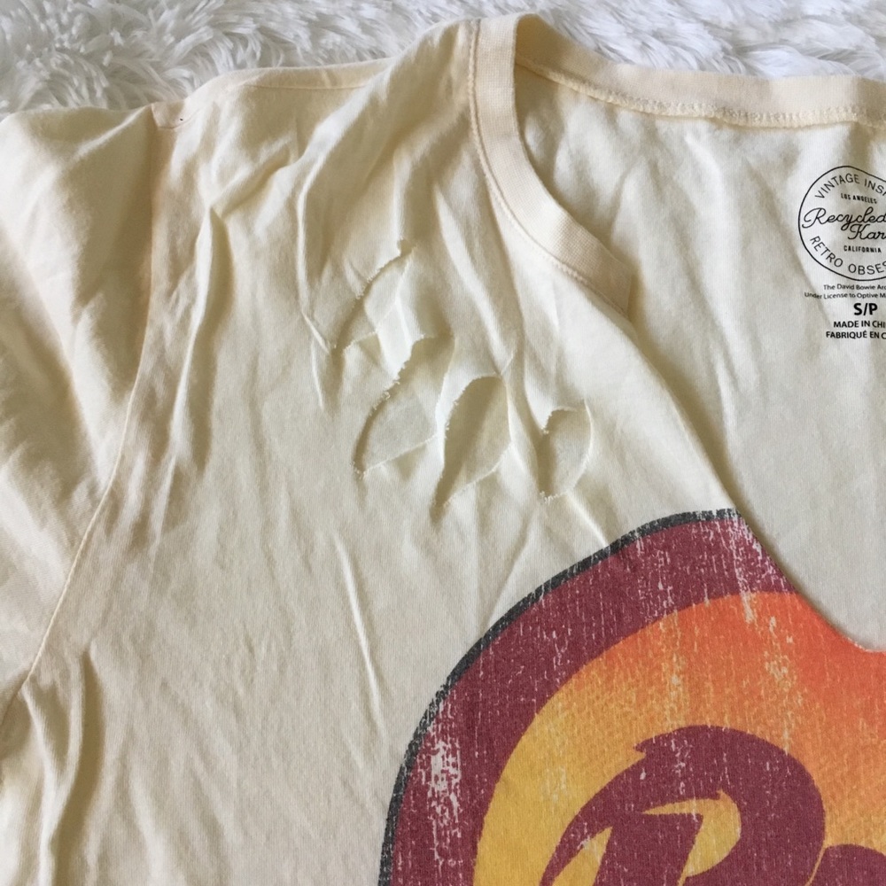NWT Recycled Karma distressed David Bowie T-shirt - Picture 6 of 8